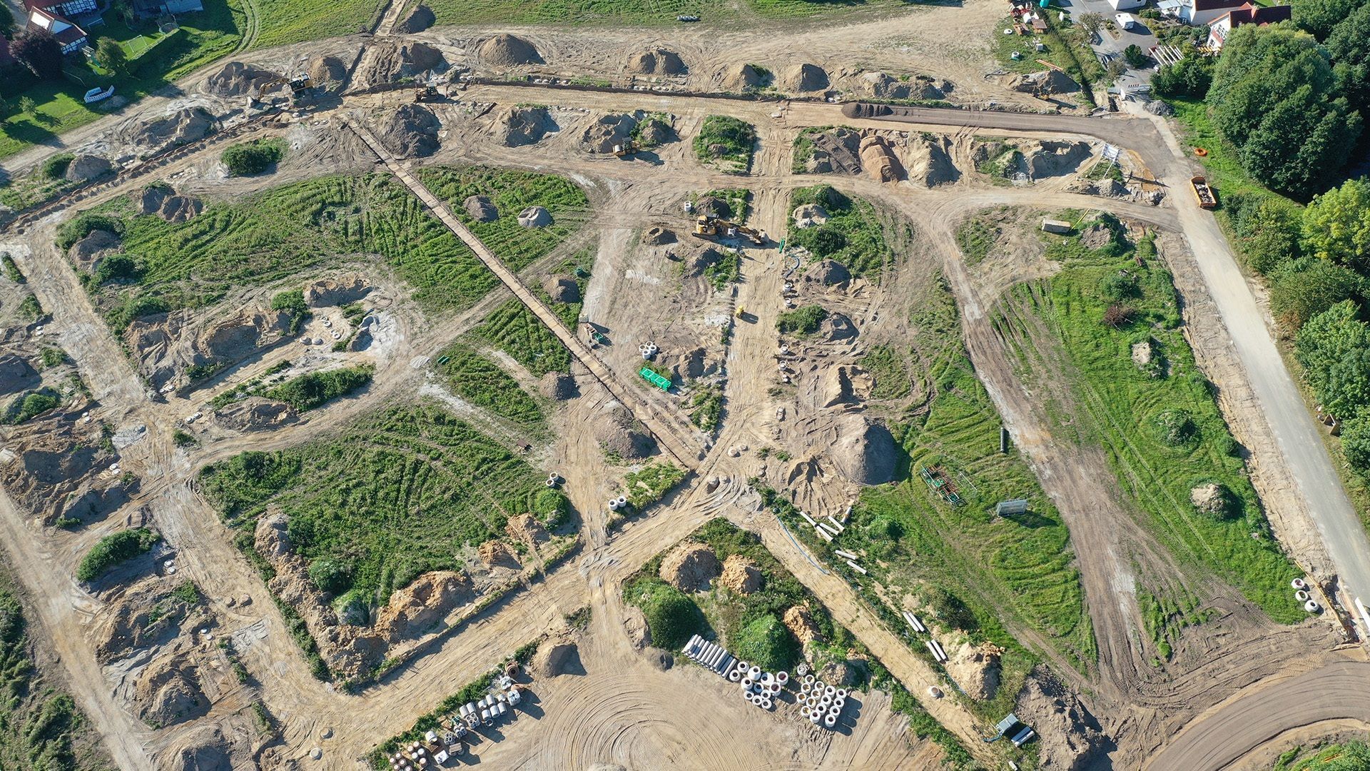 Luftbild einer Baufläche